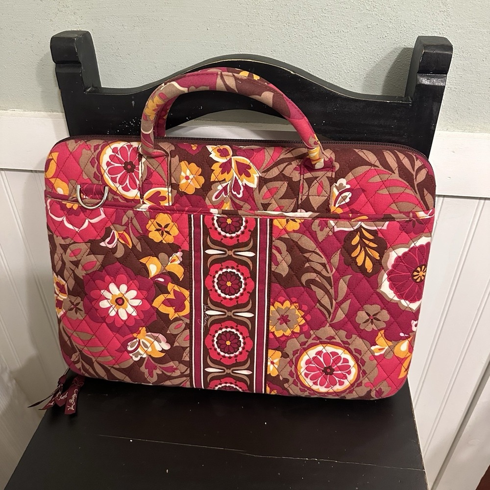 Vera Bradley Carnaby Floral Design‎ Laptop Messenger Bag Hard Case NO STRAP